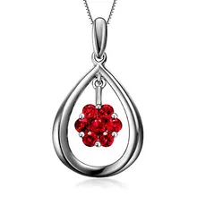 GVBORI 18 к белое золото роскошный Рубин драгоценный камень, бриллиант кулон для женщин ювелирные украшения