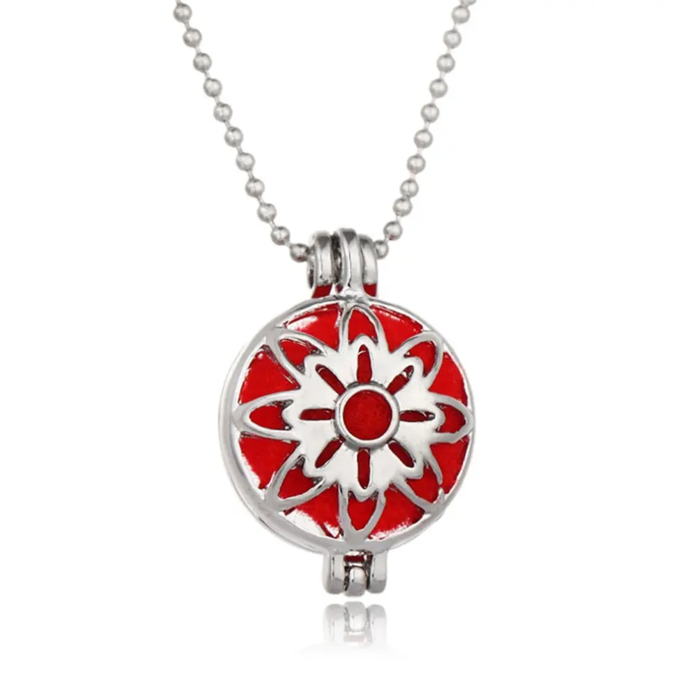 

Essential Oil Diffuser Necklace Hollow Sunflower Lockets Pendant Aromatherapy Necklace With Insert Balls Perfume Jewelry