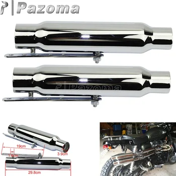 

Antique Universal 12" Retro Chrome Motorcycle Muffler Exhaust Pipe Vertical Silencer Pipe For Harley Cafe Racer Bobber Chopper