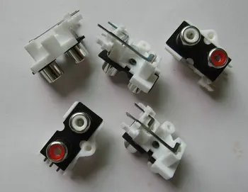 

20 pcs High quality RCA outlet 2 way / pins Female 2 colors 2p Audio Jack AV audio Socket Connector plug . Tracking Number