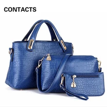 ¡ CALIENTE!!! 2017 Moda 3 Sets Bolsas Mensajero de Las Mujeres Famosas Marcas de Alta Calidad Monederos Y los Bolsos de Mano de LA PU Señoras Ocasionales Bolsas