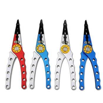 

Fishing X1 Aluminum Fishing Pliers Hook Remover Braid Line Cutting And Split Ring With Coiled Lanyard And Sheath