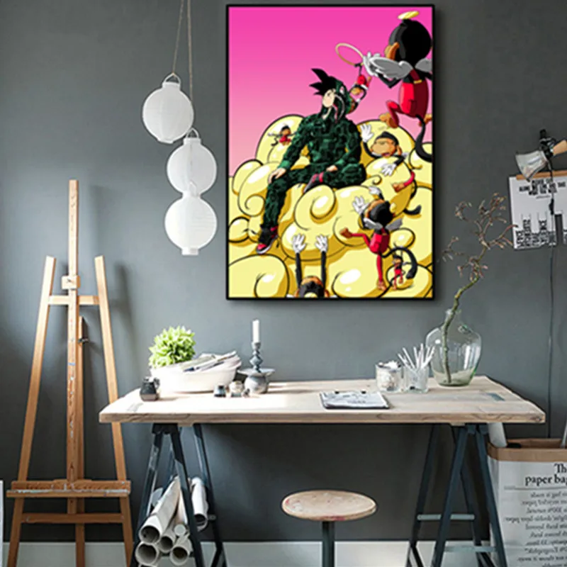 

Dragonball XX Abstraction Pop Art Canvas Anime OriginalFake A Framed Wall Decor Bedroom Living Room Home Morden Decor M905