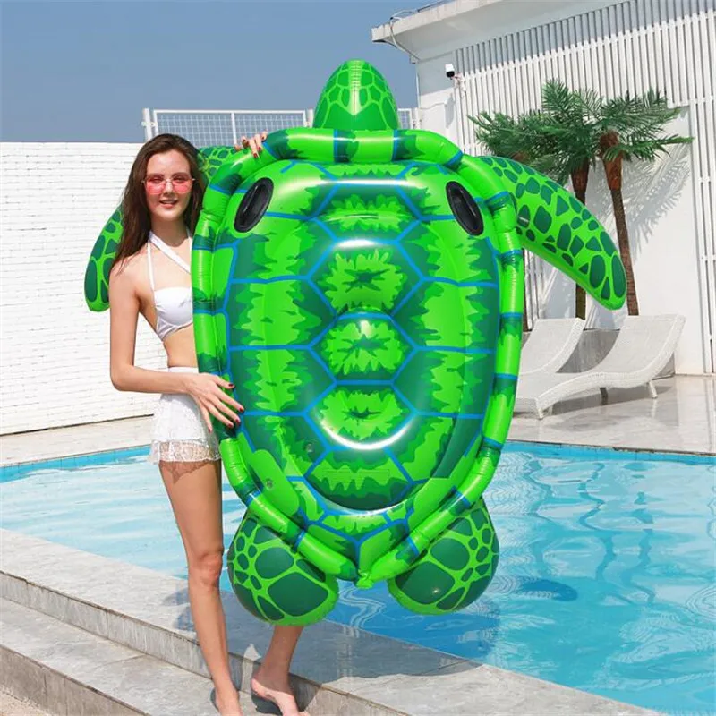 

Green Ocean Turtle Summer Inflatable Swimming Pool Raft Float Ride-On Pool Chair Swimming Raft Holiday Party Water Fun Beach Toy