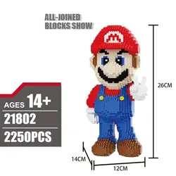 Классический мультфильм игровые фигурки Nanoblock Super Mario Bros Nintendoes изображения микроконструктор строительный блок Assemable Кирпичи Модель игрушки