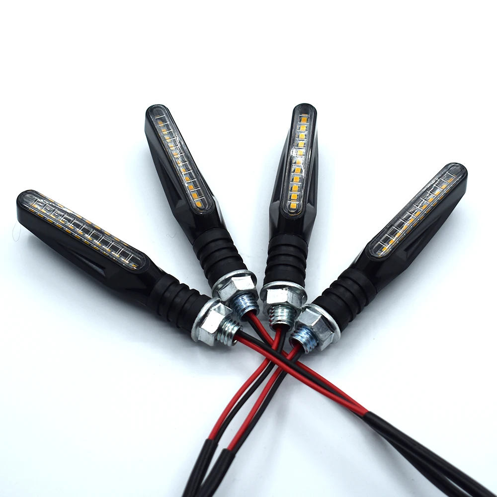 

2PCS Motorcycle Turn Signal Light LED Flowing Water Blinker Built LED Flash Relay Tail Indicator Flexible Bendable Flashing Lamp