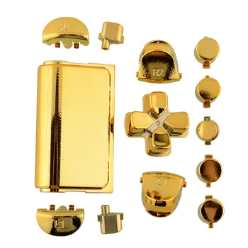 

Fashion Full Buttons Mod Kits Set Chrome Gold For Playstation 4 for PS4 Controller Joystick Video Game Accessories