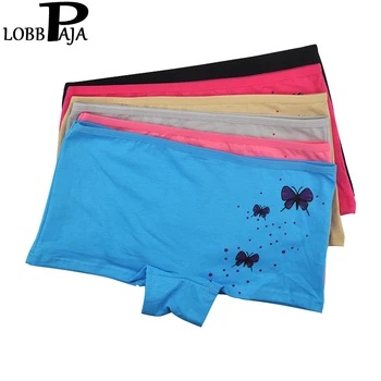 

LOBBPAJA Lot 6 PCS Women Underwear Cotton Panties Boxers Shorts Boyshort Butterfly Print Girls Ladies Knickers M L XL #9208