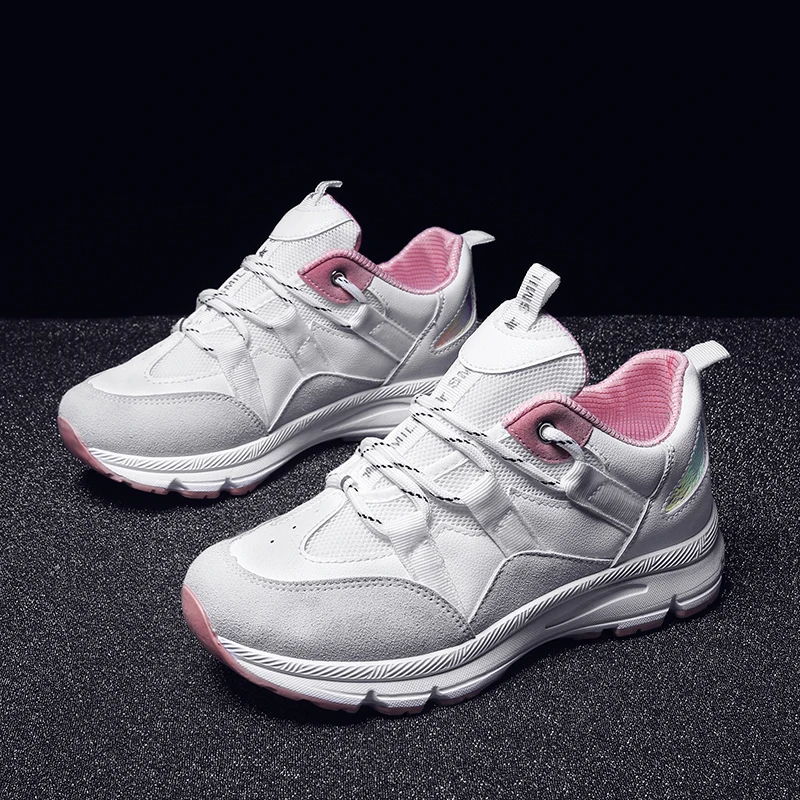 

2018 Women Sneakers White Black Pink Platform Womens Casual Shoes Ladies Basket Femme Trainers Zapatillas Deportivas Mujer 35-40