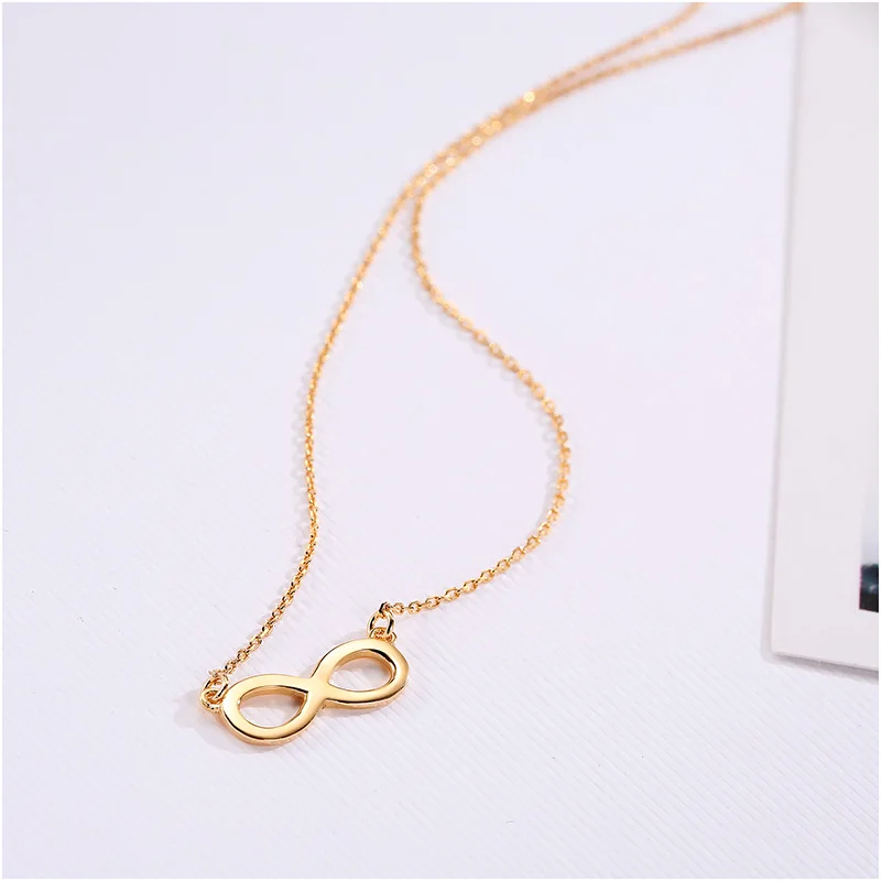 Fashion Infinite Symbol Pendant Necklace 925 Sterling  Silver 8 Shape Necklaces Clavicle Necklaces Jewelry for Women (4)