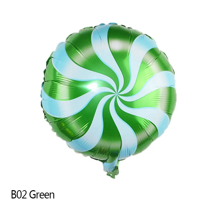 1/3P 18 дюймов леденец Фольга шар конфеты ветряная мельница точка алюминиевые шары для свадьбы детский душ день рождения принадлежности Детские игрушки 8 - Цвет: BB376-B02 green