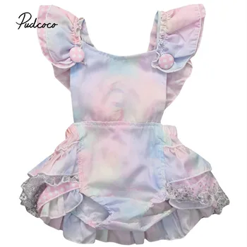 

Pudcoco Baby Girls Fashion Clothes 1 piece Floral Lace Cotton Blend Pink Baby Girls Sleeveless Square Collar Bodysuit