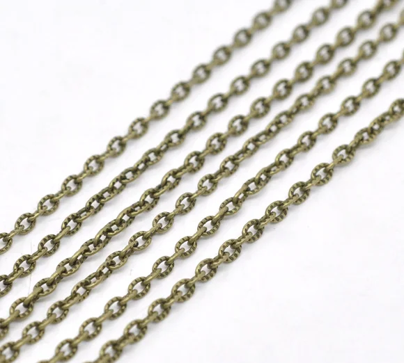 DoreenBeads Античная бронзовая текстурированная звеньевая цепь 4x2 5 мм продается в