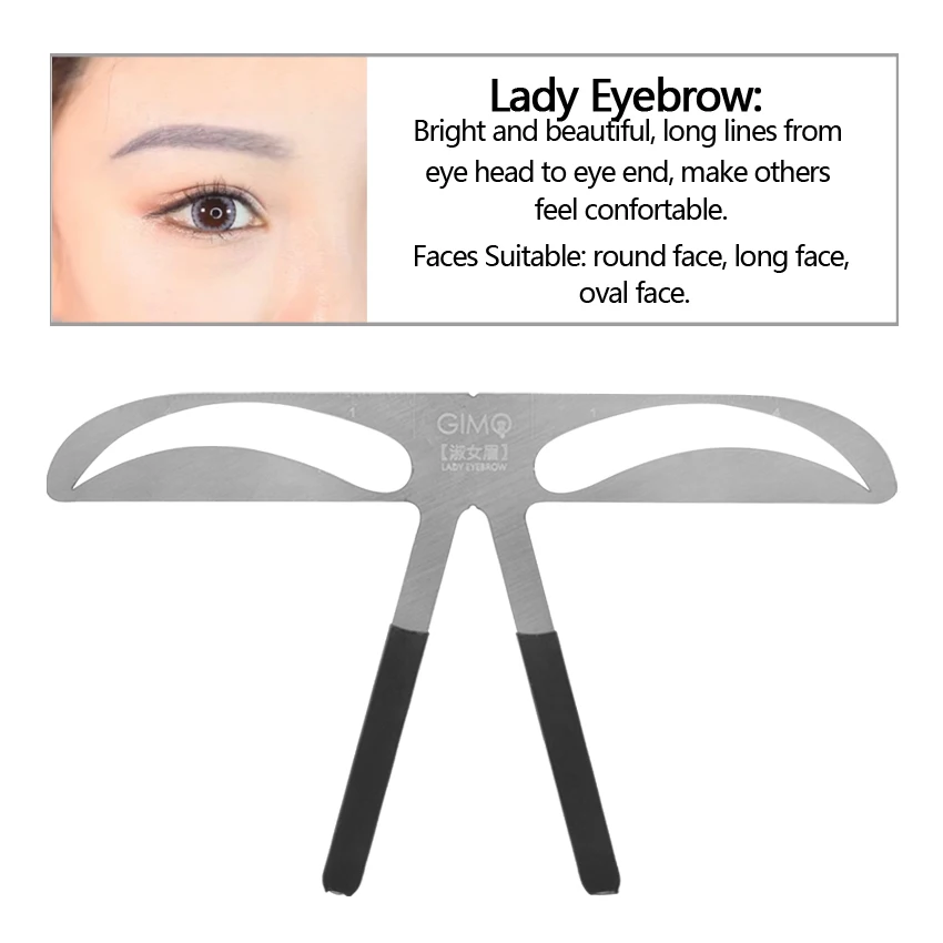 Makeup Tools Eyebrow Stencil Tool Eye Makeup Tools Makeup Eyebrow Stencil Ruler Eyebrow Metal Permanent Makeup Tattoo Position Shape Ruler for Beauty Cosmetic DIY Template Tools