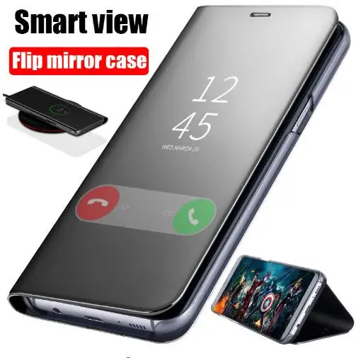 

Clear View Smart Mirror Phone Case For Samsung Galaxy S9 S8 S7 S6 Edge Plus For Note 8 9 For A3 A5 A6 A7 A8 2017 2018 Case