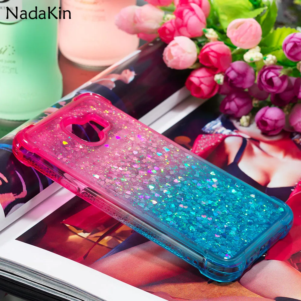 Ударопрочный чехол для Samsung Galaxy J4 J6 Plus J3 J7 2018 с блестящим зыбучим песком |