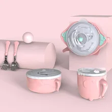 Best Price Children dishes set Baby tableware Stainless feeding Insulated Sucker Spoon Fork Cup Heat preservation Anti-hot Training bowl Best Price Children dishes set Baby tableware Stainless feeding Insulated Sucker Spoon Fork Cup Heat preservation Anti-hot Training bowl