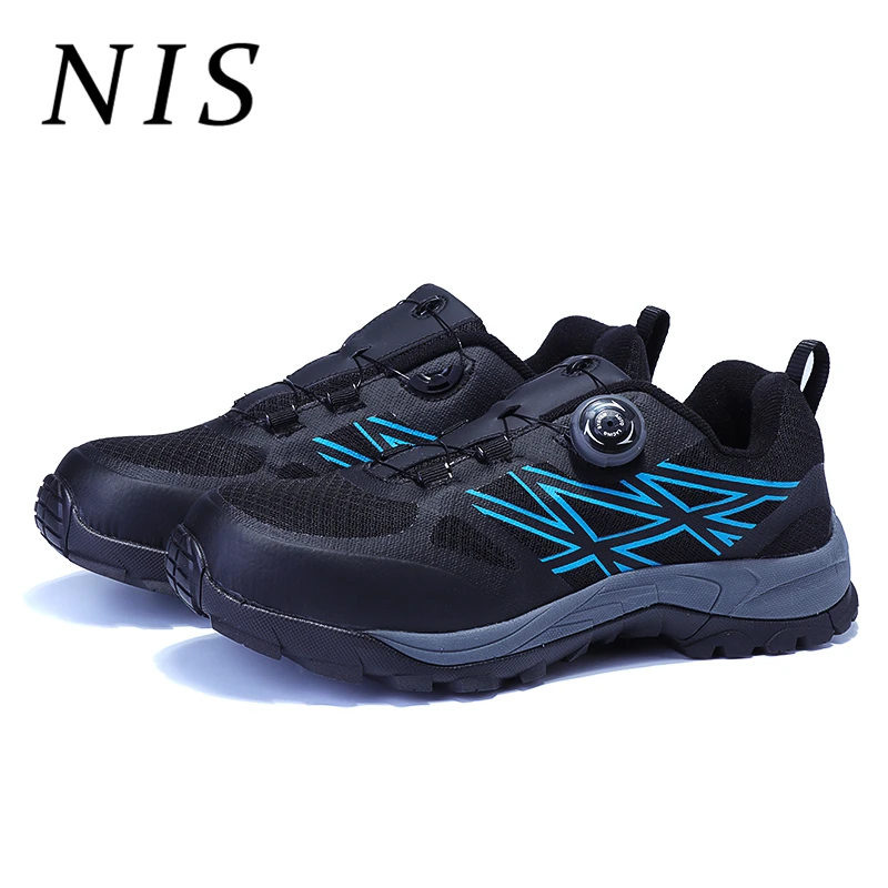 

NIS Large Size Lightweight Bulletproof No-tie Work Safety Shoes Men Boots Soft Sole Labor Sport Sneakers Atrego Shoes Midsole