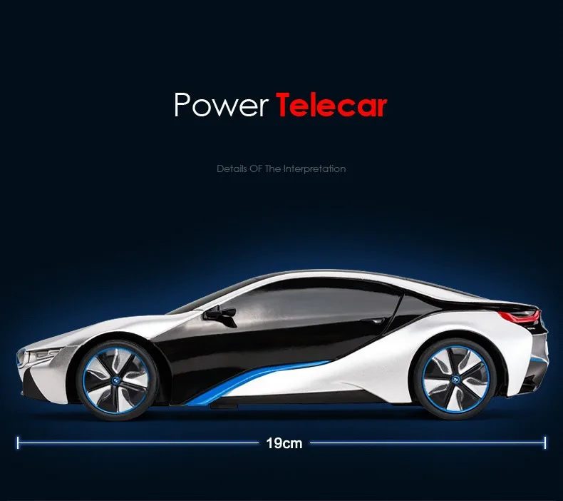 Rastar лицензированный Радиоуправляемый Дрифтерный автомобиль 1:24 Масштаб Мини Радиоуправляемый автомобиль BMW I8 радиоуправляемая модель автомобиля игрушечный инвентарь серебряный цвет 48400