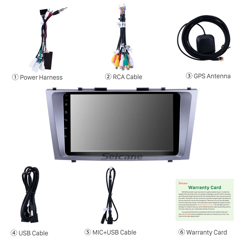Excellent Seicane Android 9.0 9" GPS Car Radio For Toyota CAMRY 2007 2008 2009 2010 2011 One Din Multimedia Player Touchscreen Head Unit 1