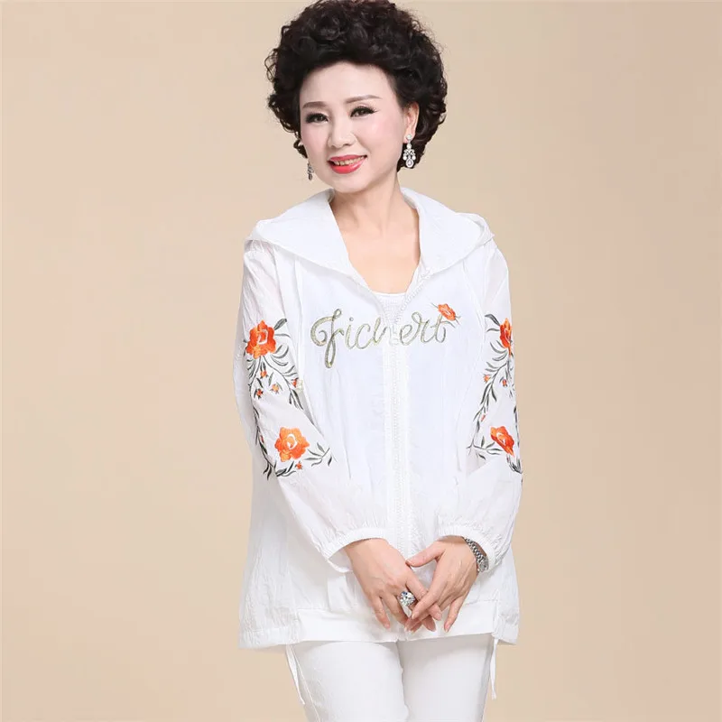 2018 Grande Dame Taille white Protection Femmes L Printemps 4xl Survêtement Mince Dt0119 Lâche Manteau Solaire Green orange Broderie De Nouvelle Court Veste 6xwIY6qRS