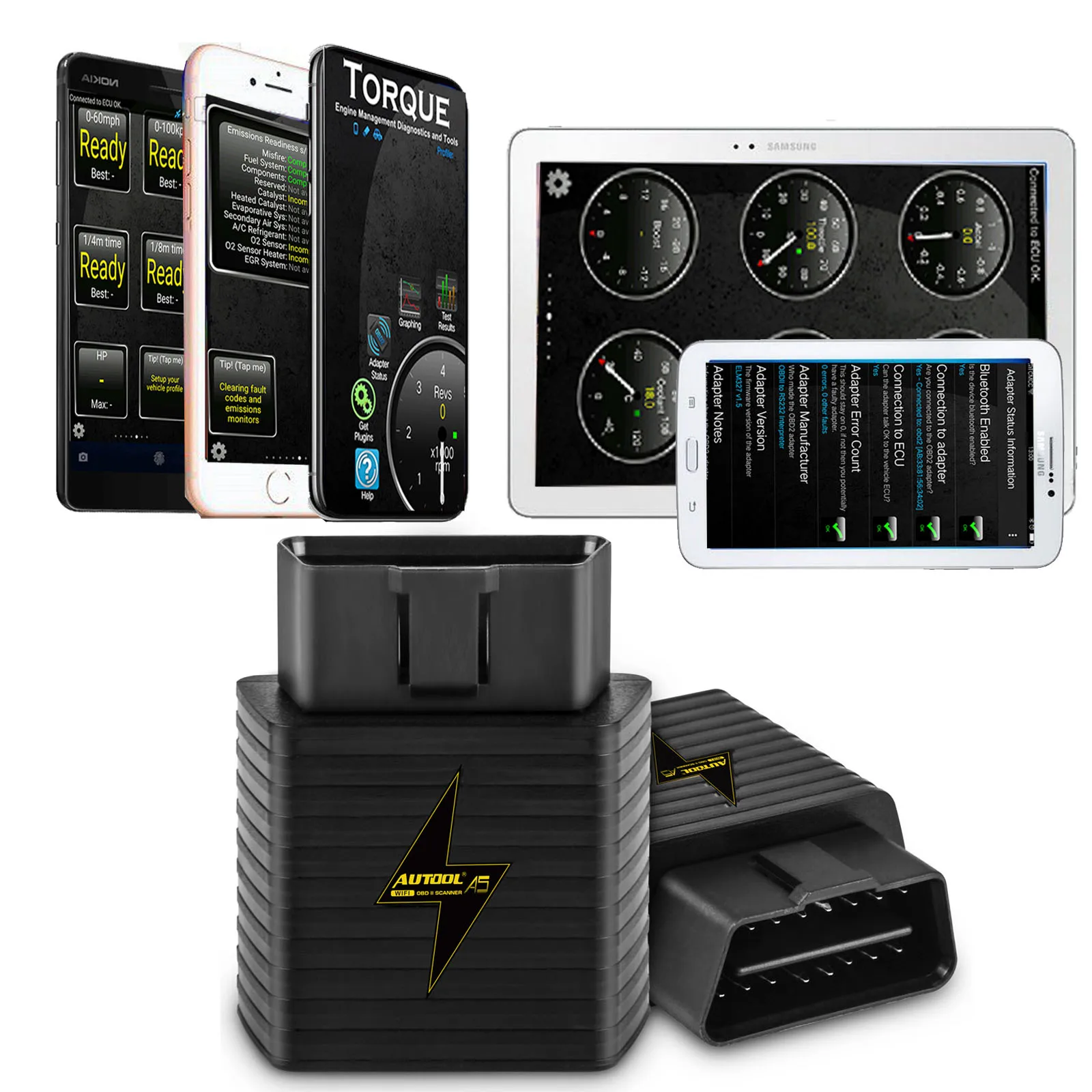AUTOOL автомобиля A5 WI FI ELM327 OBD2 адаптер OBDII Авто сканер для Android IOS Tablet PC obd 2 двигателя