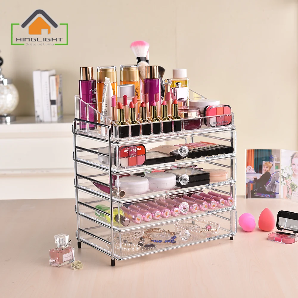 MultistoreymetalframedrawerstoragerrackAcrylicBoxClearMakeup