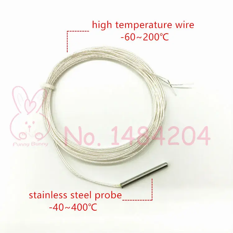 1 датчик температуры PT100-40~ 400 градусов датчик из нержавеющей стали 3 мм* 30 мм Платиновое сопротивление 1 м 2 м 5 м высокотемпературный провод