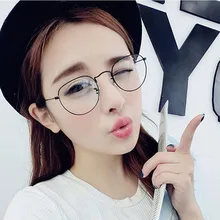 Модные Винтажные Женские оправы для очков, простые зеркальные прозрачные линзы, Harajuku, большие металлические овальные оправы для очков, очки, очки, VL