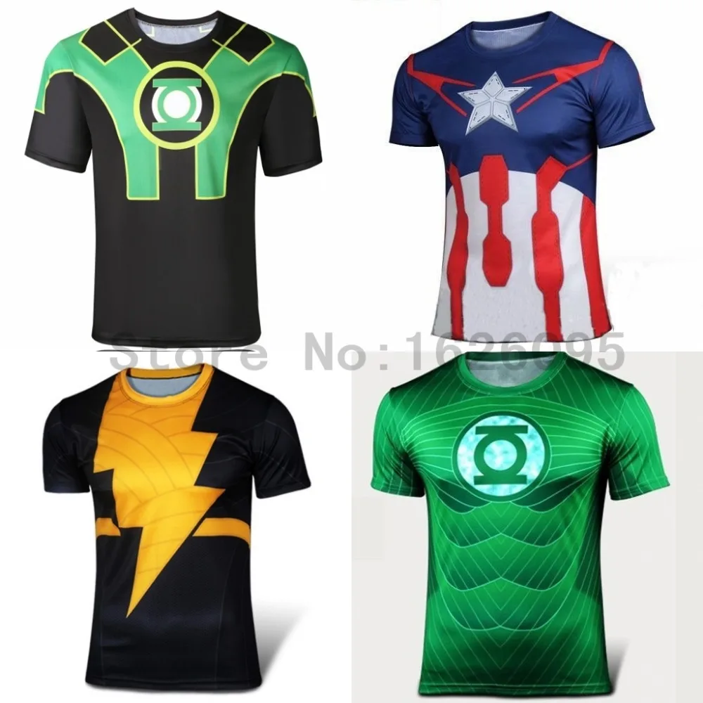 

2015 Avengers Flash man Hulk Batman t shirt men short sleeve jersey super hero clothing T-shirt XS-4XL size