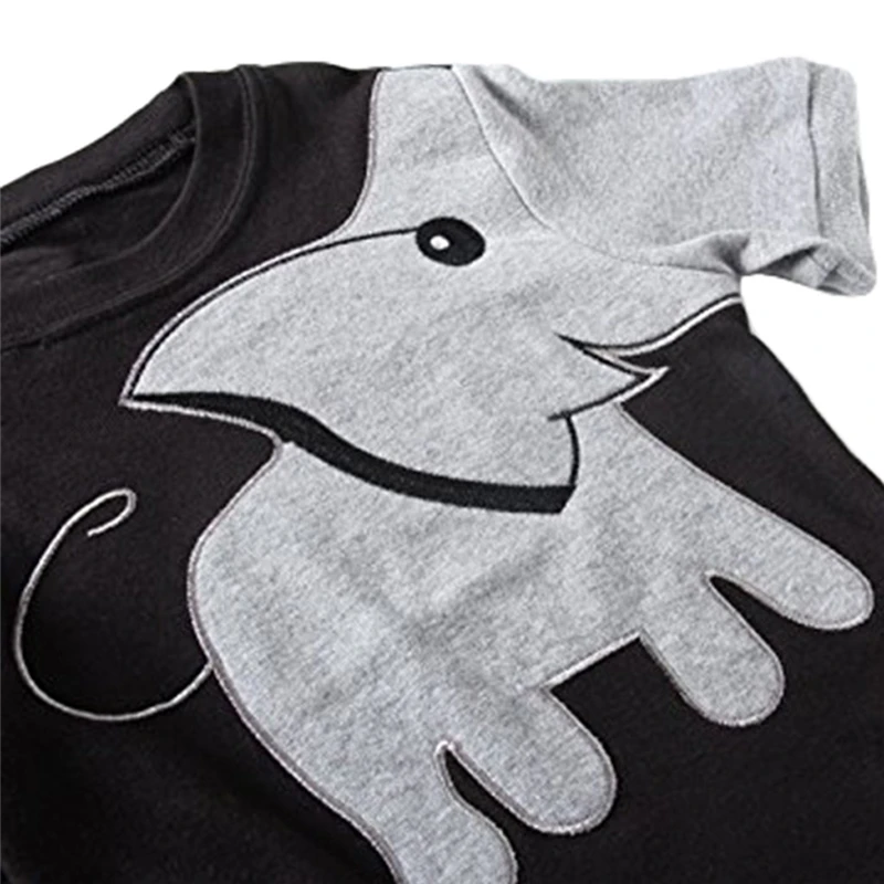 Spring Summer Funny T-shirt For Boys Toddler Baby Boys Kids Short Sleeve Elephant Letter Printed Tops T-Shirt Clothes C13% (4)