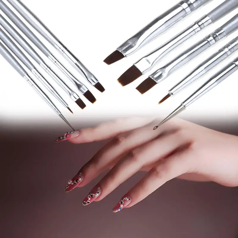  5pcs Nail Art UV Gel Makeup Brushes Fingernail Design Dotting Painting Drawing Pen Polish Brush Set