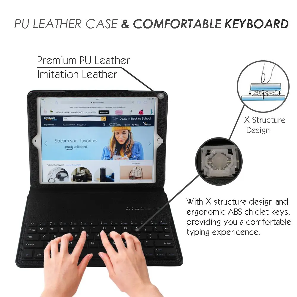 Bluetooth клавиатура чехол для iPad 2018 9 7 кожаный Стенд съемный магнитный смарт 6th Air 2 Pro