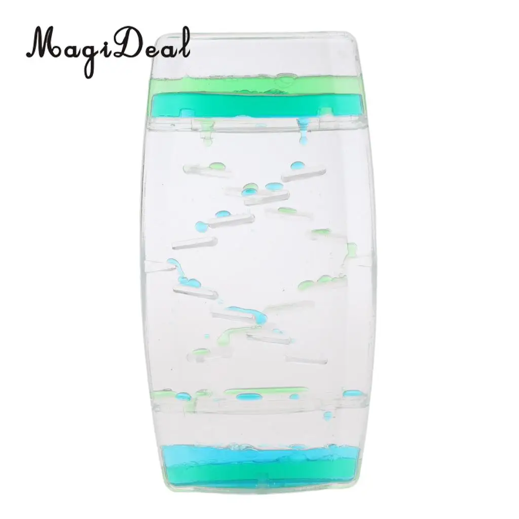 Acrylic Square Floating Oil Liquid Bubbler Motion Timer Hour Glass Ladder Sandglass for Home Office Decor Novelty Birthday GIft