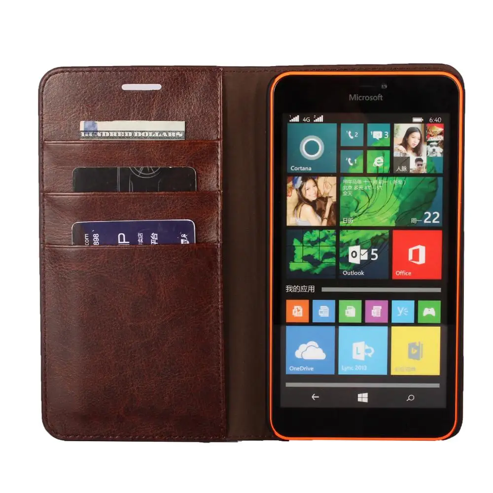 Флип чехол для Microsoft Lumia 640 950 XL Роскошный деловой кожаный бумажник телефона Fundas|case