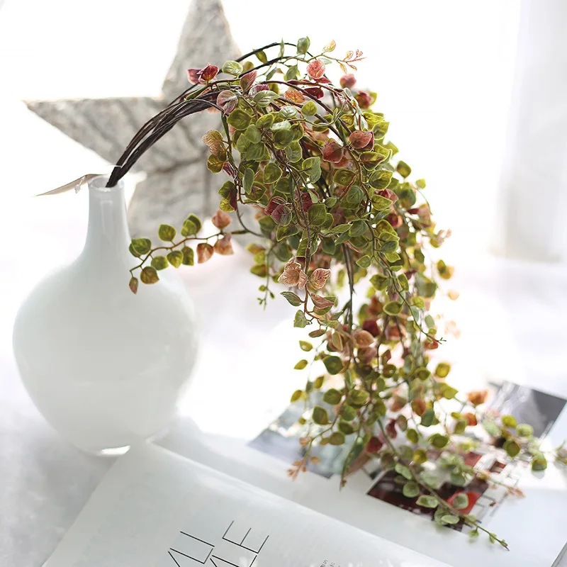 60CM Cheap Artificial Flower High Quality for Wedding Party Artificial Fake Leaf Gold Silver Leaves Long Rattan Party Home Decor 60CM Cheap Artificial Flower High Quality for Wedding Party Artificial Fake Leaf Gold Silver Leaves Long Rattan Party Home Decor