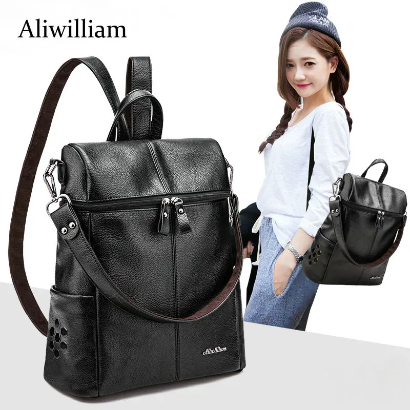 Aliwilliam font b Women b font Leather font b Backpack b font Stylish Fashion font b