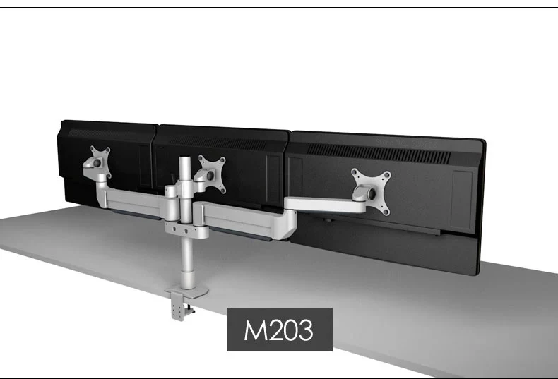 Desktop Triple Monitor Holder Support Aluminum