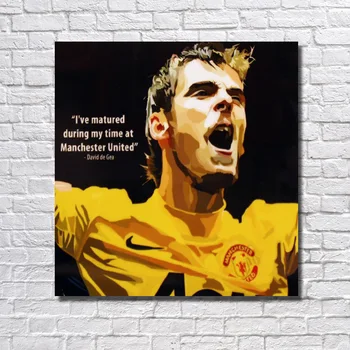 

David de Gea Football Poster Handmade oil painting Wall art Decor on Canvas ball Star figure poster for living room home decor