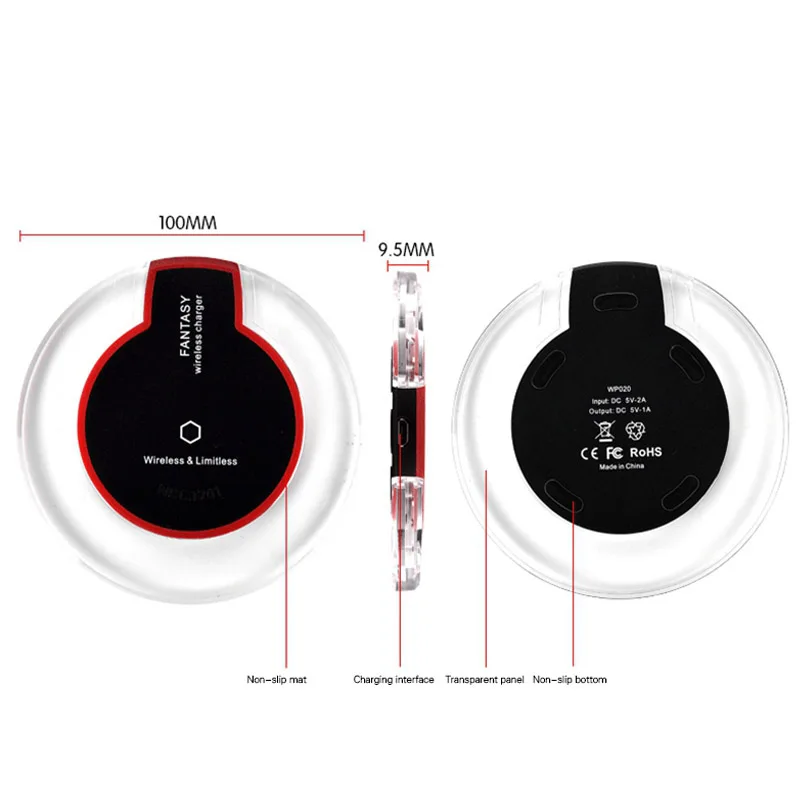 Qi Wireless Charger Charging Pad Fantasy High Efficiency Blue
