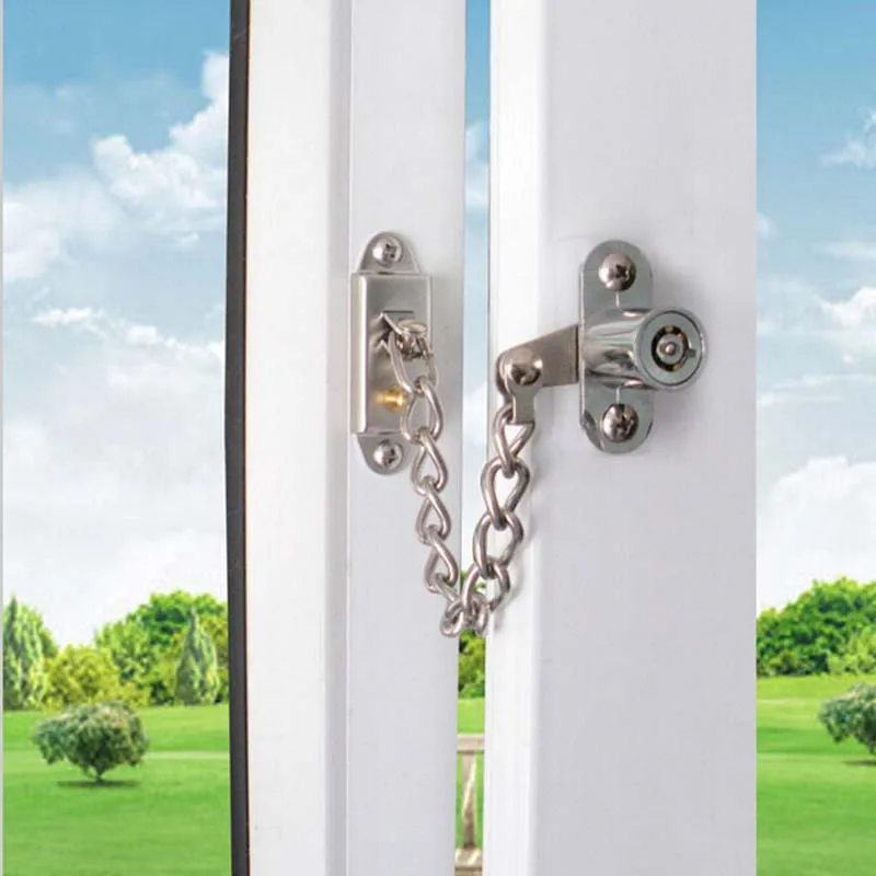 Lockable Window Security Chain Lock Door Restrictor Child Safety