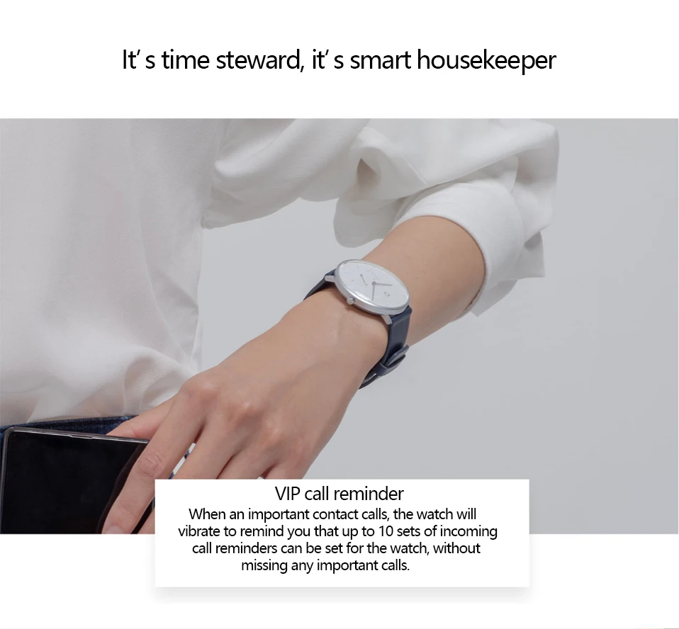 Original Xiaomi Mijia Quartz Smart Watch Pedometer Intelligent Reminder Life Waterproof Smart Watch Quartz Mijia Smartwatch (8)
