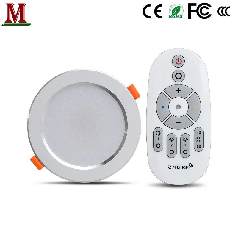 

2.4G wireless remote control downlight led embedded ceiling light 6w9w12w15w18w dimming spotlight