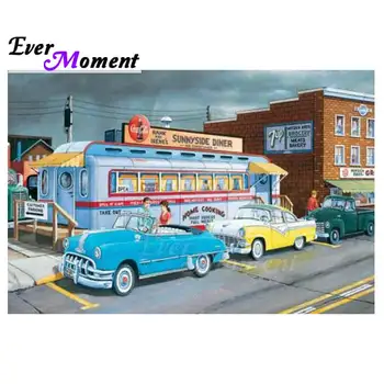 

Ever Moment Diamond Painting Handmade Full Square Drill Car Street Cross Stitch Diamond Embroidery Decoration 3F339