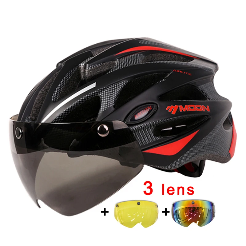 Магнитные очки Луны 275г MTB дорога Горный Велоспорт велосипед шлем в-mold шлем линзы мотоцикл 55-61см шлем ciclismo