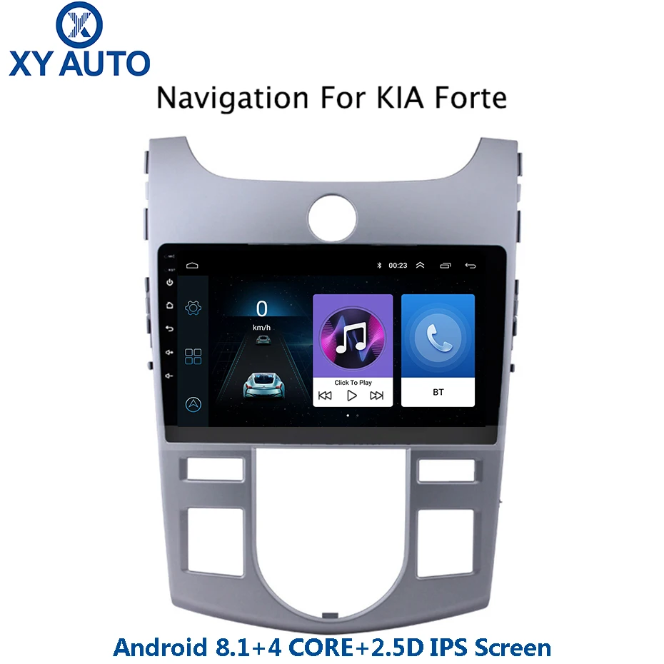 Best 9 inch 2.5D IPS Tempered HD multi-touch screen Android 8.1 NAVI for KIA forte 2009-2014 with Bluetooth USB WIFI support SWC 1