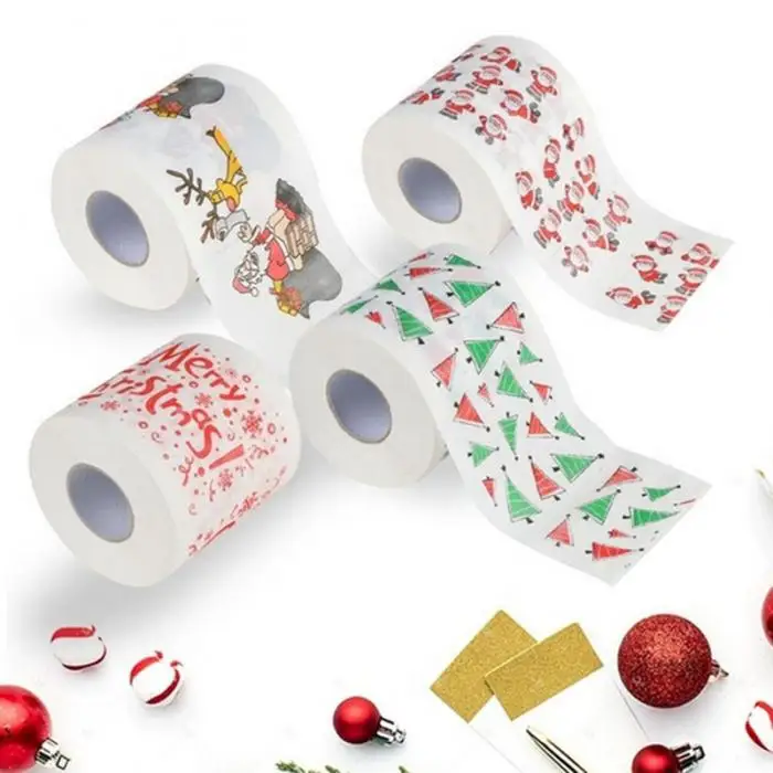 Santa Claus Merry Christmas Toilet Roll Paper Table Living Room Bathroom Tissue UYT Shop