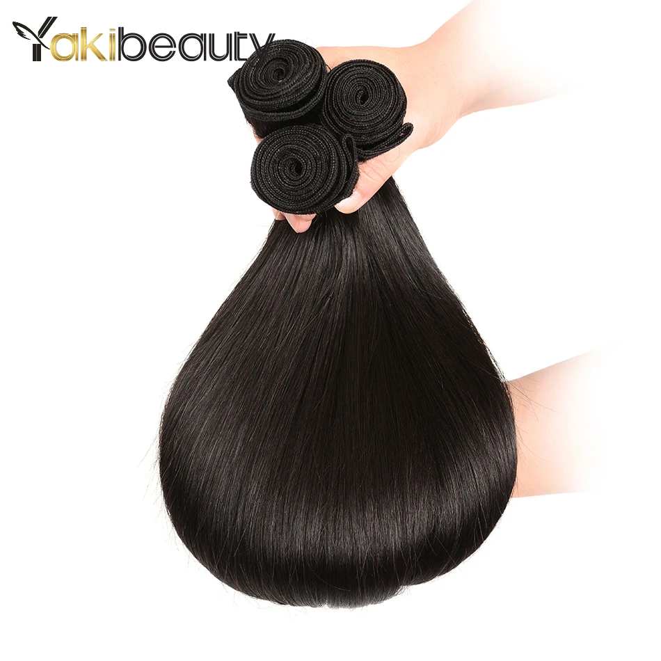 Indian Straight Hair 3 Bundles With Frontal 4x13 Remy Human Hair Bundles With Frontal Closure Natural Black Color Can Be Dyed  (8)