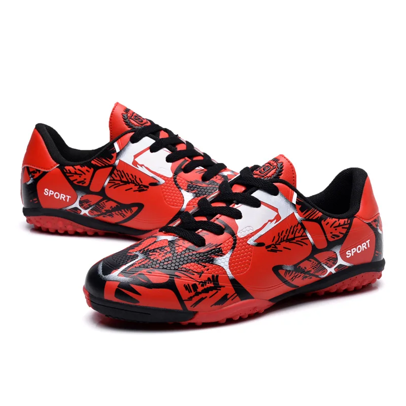 

FANPAO Unisex Student Kids Boys Girls Football Practice Shoes Turf TF Out Indoor Lawn Game Short Nail Sport Soccer Footwear