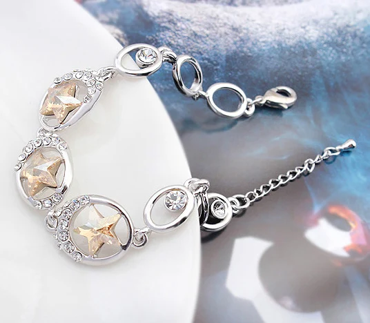 Новые кристаллы от Swarovski красивый браслет для женщин Разноцветные австрийские кристаллы Мода начать браслет-цепочка
